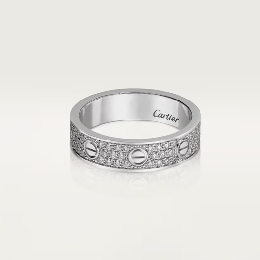 [Royal Top]LOVE RING 4mm-wide full-diamond ring silver