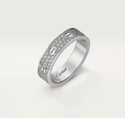 [Royal Top]LOVE RING 4mm-wide full-diamond ring silver
