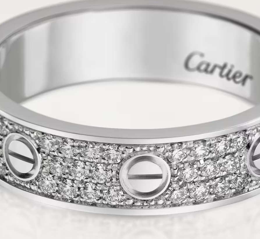 [Royal Top]LOVE RING 4mm-wide full-diamond ring silver