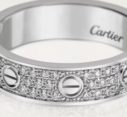 [Royal Top]LOVE RING 4mm-wide full-diamond ring silver