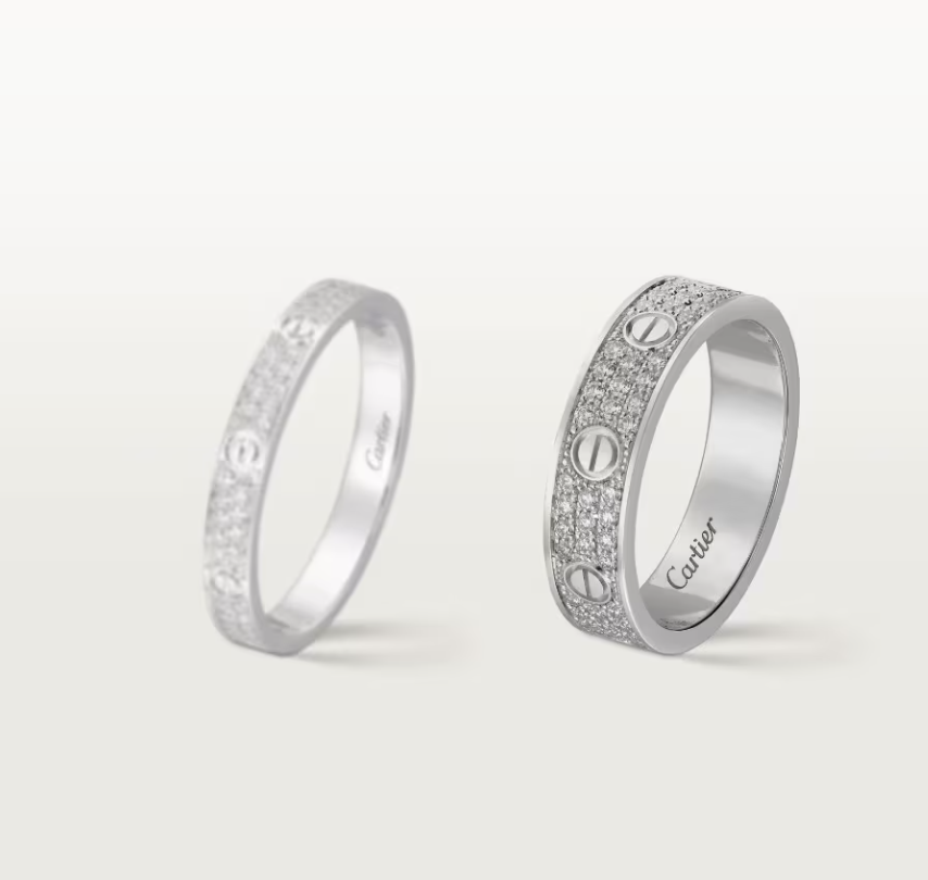 [Royal Top]LOVE RING 4mm-wide full-diamond ring silver