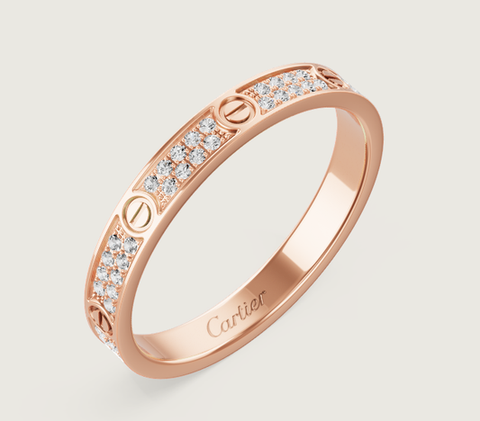 [Royal Top]LOVE RING 2.6mm-wide full-diamond ring Rose Gold