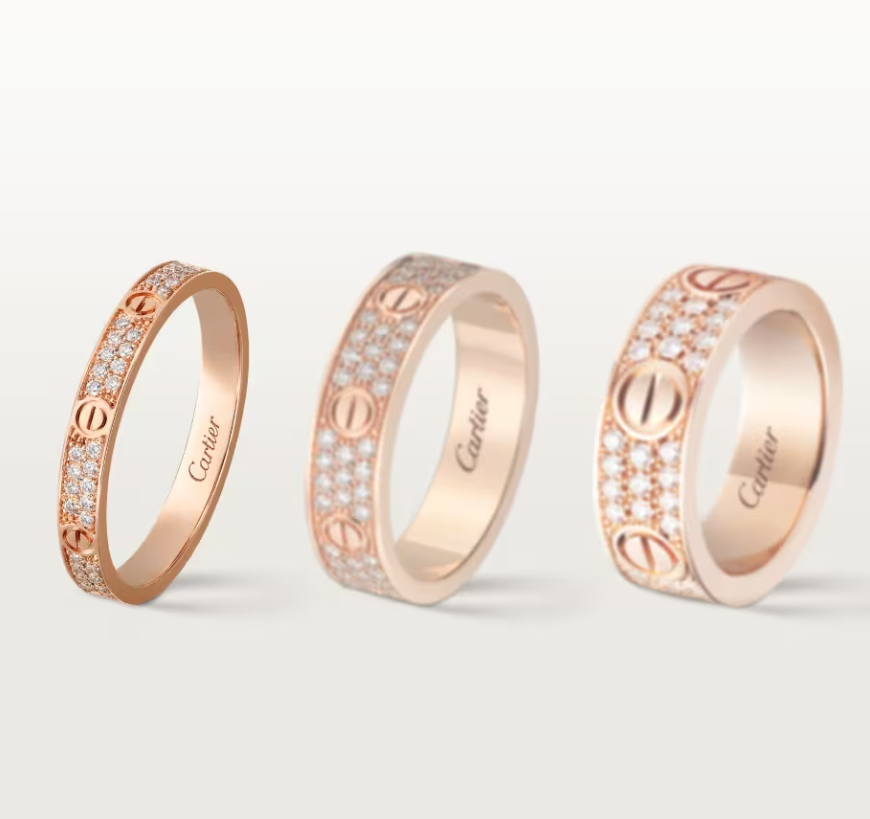 [Royal Top]LOVE RING 2.6mm-wide full-diamond ring Rose Gold