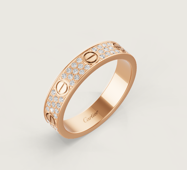 [Royal Top]LOVE RING 4mm-wide full-diamond ring Rose Gold