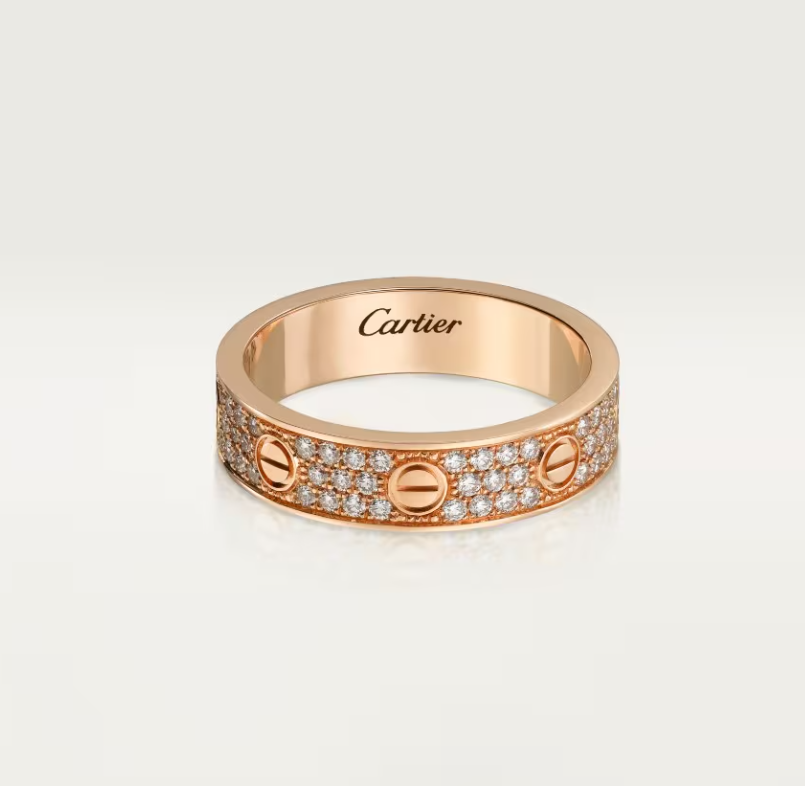 [Royal Top]LOVE RING 4mm-wide full-diamond ring Rose Gold