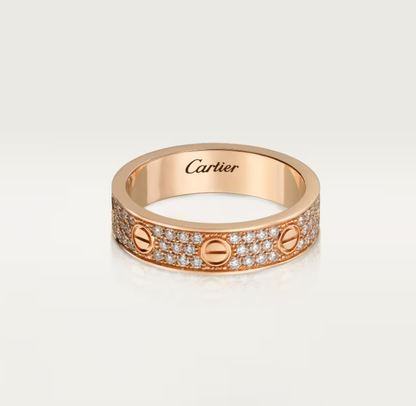 [Royal Top]LOVE RING 4mm-wide full-diamond ring Rose Gold