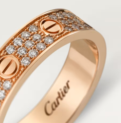 [Royal Top]LOVE RING 4mm-wide full-diamond ring Rose Gold
