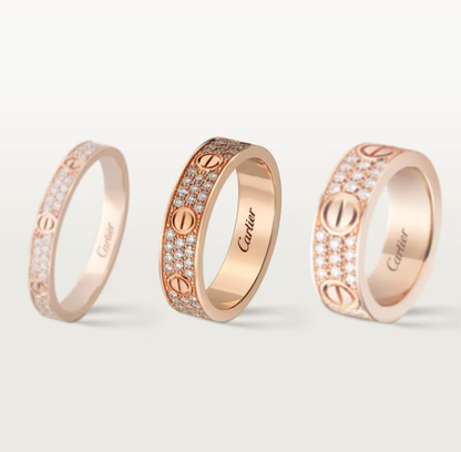 [Royal Top]LOVE RING 4mm-wide full-diamond ring Rose Gold