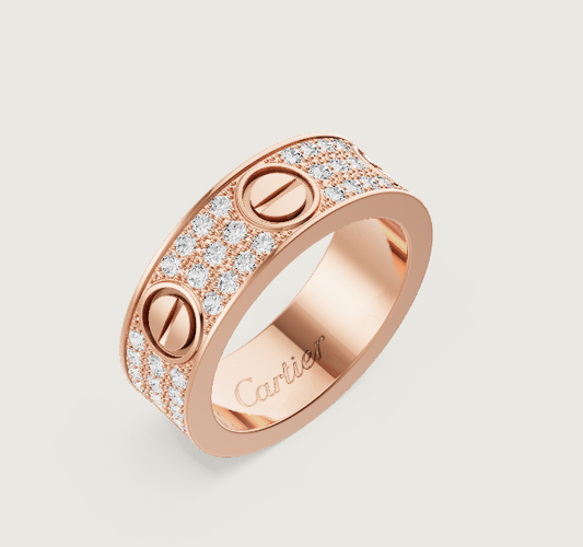 [Royal Top]LOVE RING 6.5mm-wide full-diamond ring Rose Gold