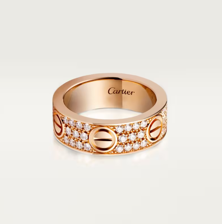 [Royal Top]LOVE RING 6.5mm-wide full-diamond ring Rose Gold