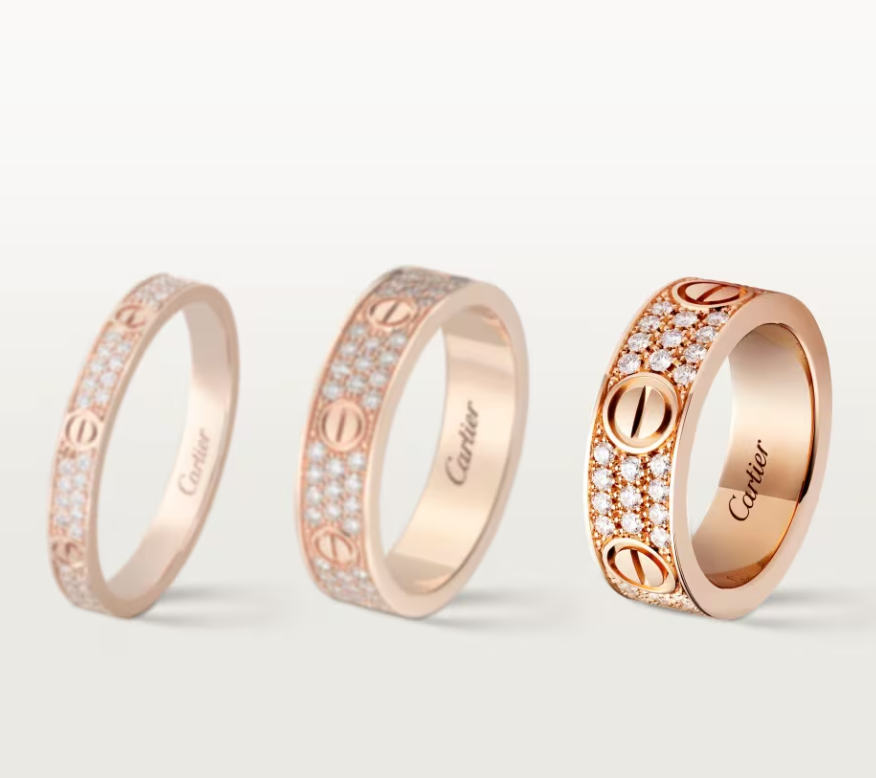 [Royal Top]LOVE RING 6.5mm-wide full-diamond ring Rose Gold