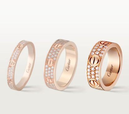 [Royal Top]LOVE RING 6.5mm-wide full-diamond ring Rose Gold