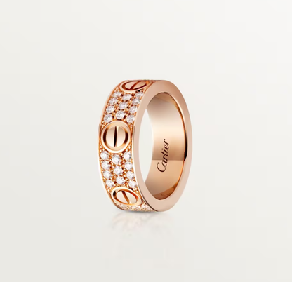 [Royal Top]LOVE RING 6.5mm-wide full-diamond ring Rose Gold