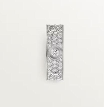 [Royal Top]LOVE RING 6.5MM Full Diamond, 6 Major Diamonds Silver