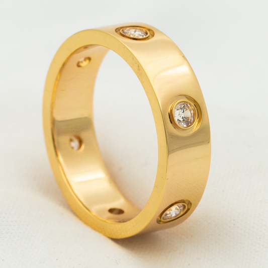 [Royal Top]LOVE RING 5.5MM 6 DIAMONDS PINK GOLD
