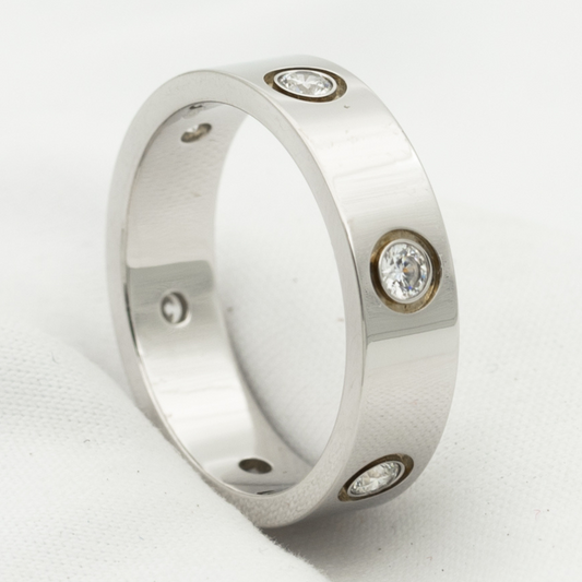 [Royal Top]LOVE RING 5.5MM 6 DIAMONDS SILVER