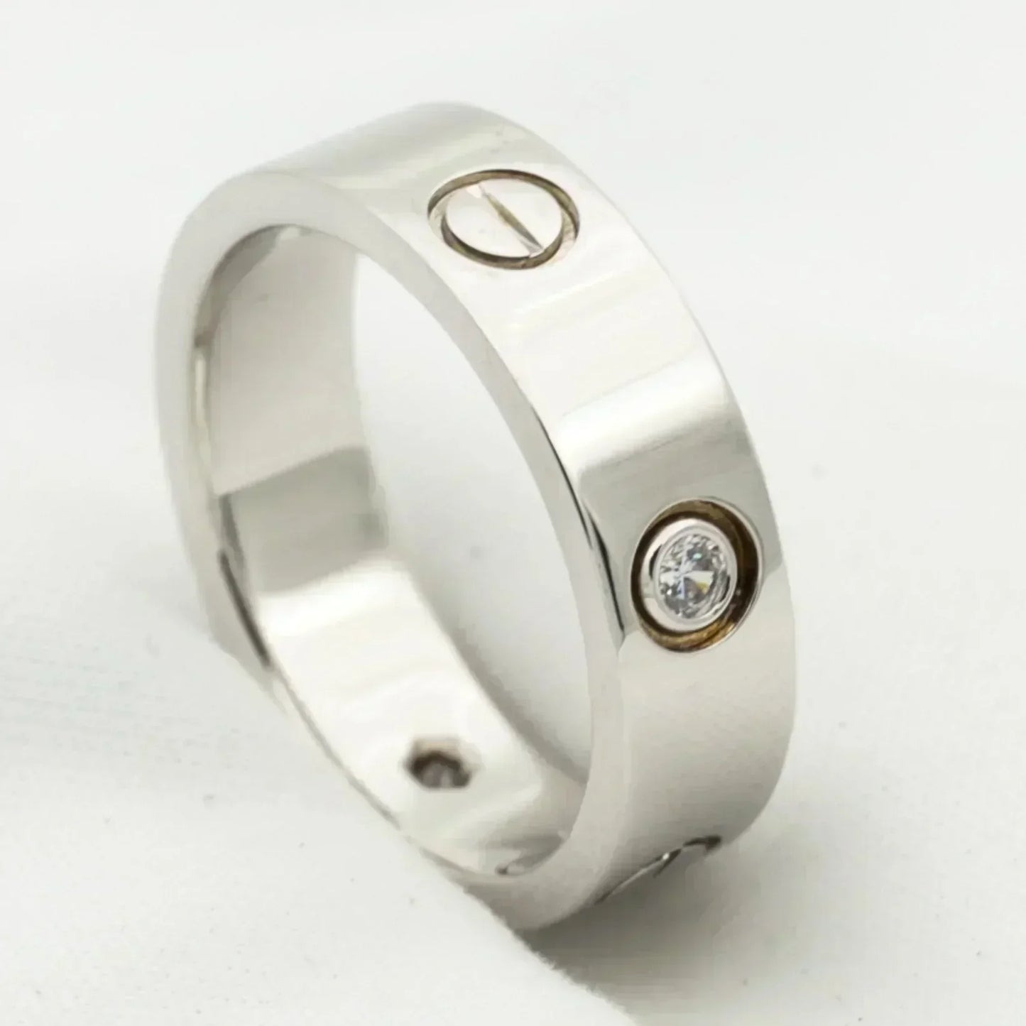 [Royal Top]LOVE RING 5.5MM 3 DIAMONDS SILVER