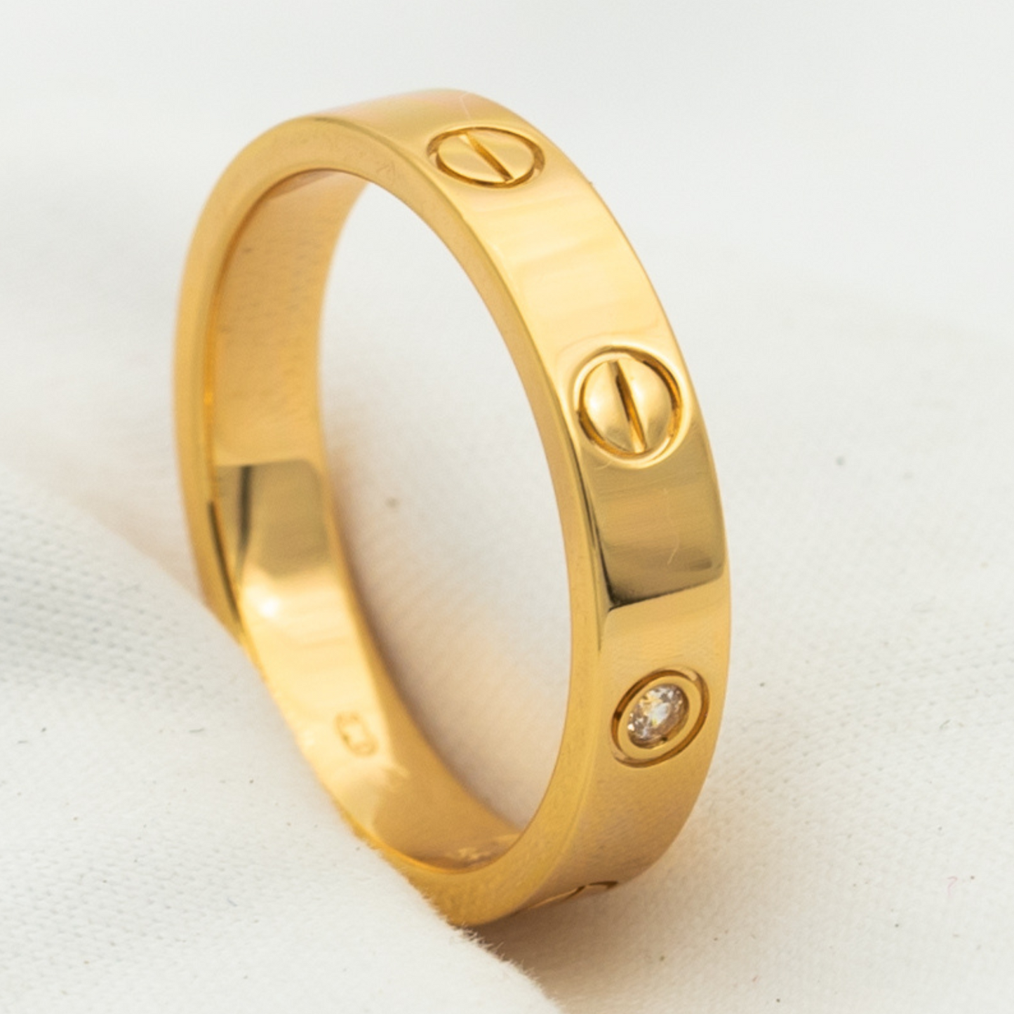 [Royal Top]LOVE RING 4MM 1 DIAMOND PINK GOLD