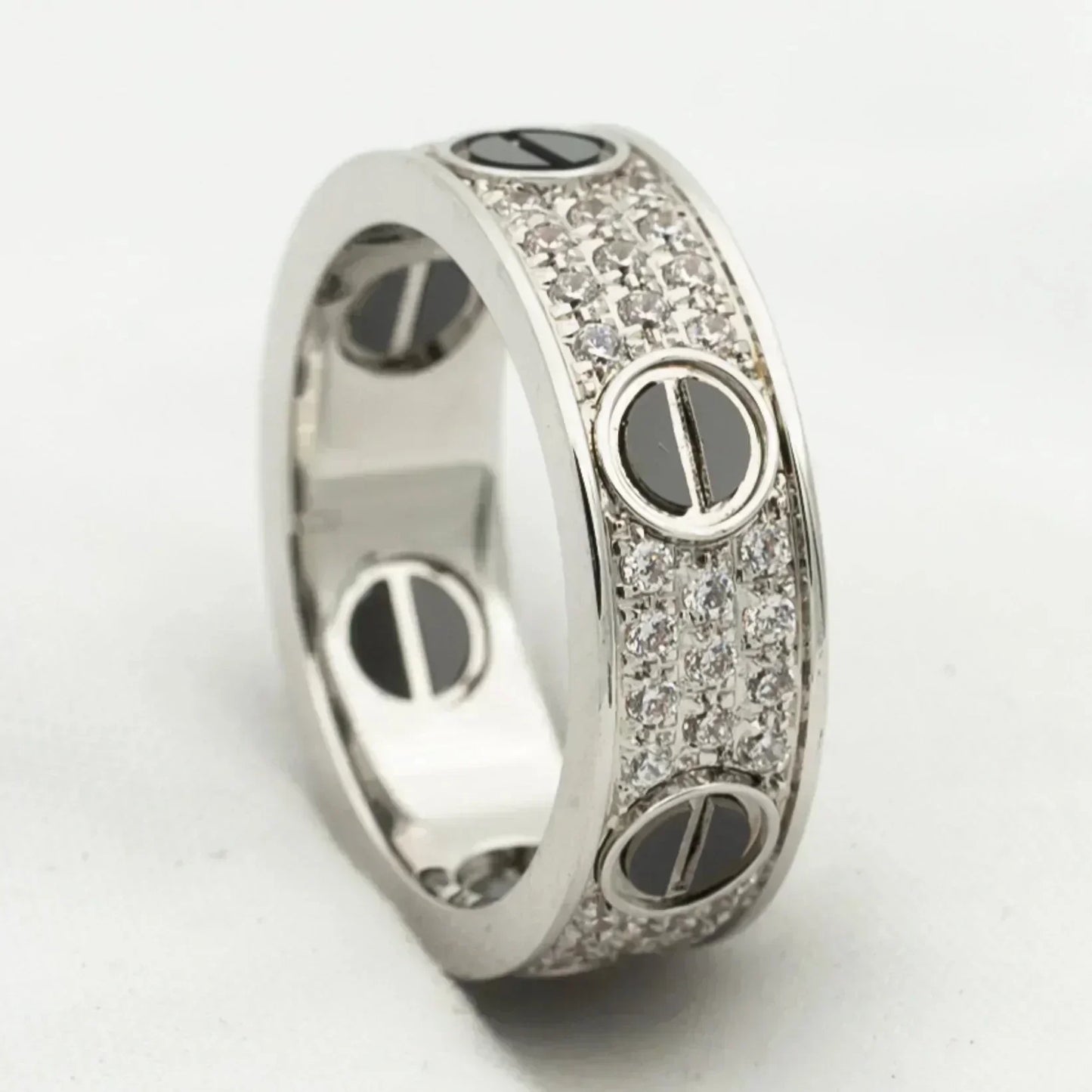 [Royal Top]LOVE RING 5.5MM DIAMONDS PAVED CERAMIC