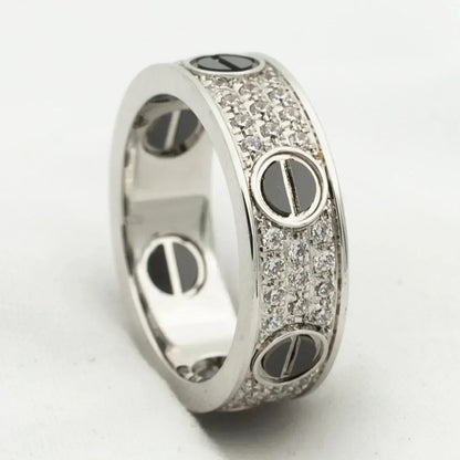 [Royal Top]LOVE RING 5.5MM DIAMONDS PAVED CERAMIC