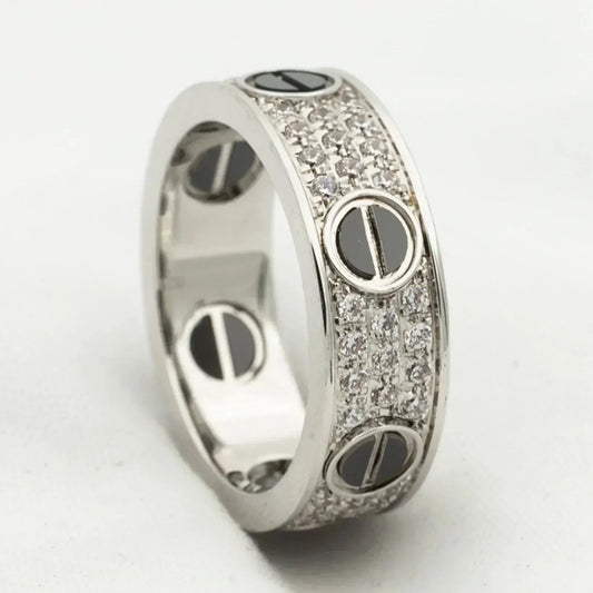 [Royal Top]LOVE RING 5.5MM DIAMONDS PAVED CERAMIC
