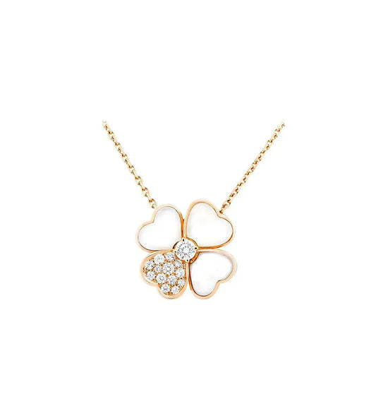 [Royal Top]CLOVER MOP DIAMOND ROSE GOLD NECKLACE