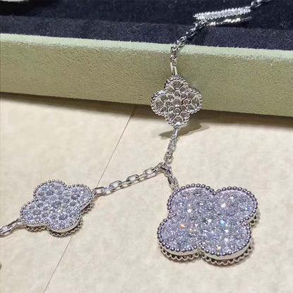 [Royal Top]CLOVER 6 MOTIFS SILVER DIAMOND BRACELET