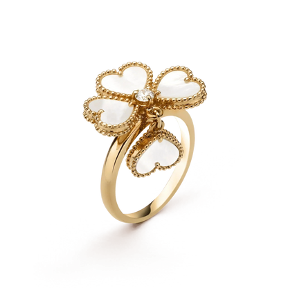 [Royal Top]SWEET CLOVER WHITE MOP RING
