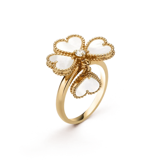 [Royal Top]SWEET CLOVER WHITE MOP RING