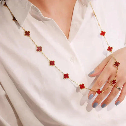 [Royal Top]CLOVER 20 MOTIFS CARNELIAN NECKLACE