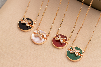 [Royal Top]JEUX DE PINK GOLD DIAMOND NECKLACE