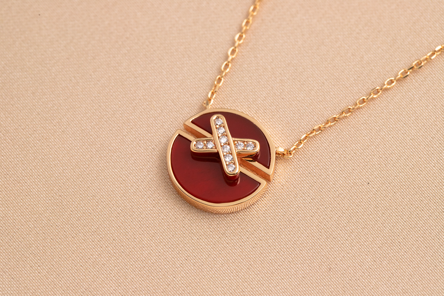 [Royal Top]JEUX DE PINK GOLD DIAMOND NECKLACE