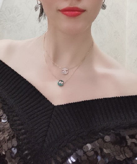 [Royal Top]JEUX DE PINK GOLD DIAMOND NECKLACE