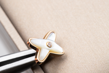 [Royal Top]JEUX DE WHITE MOP PINK GOLD DIAMOND EARRINGS