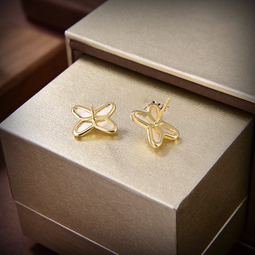 [Royal Top]JEUX DE WHITE MOP GOLD DIAMOND EARRINGS