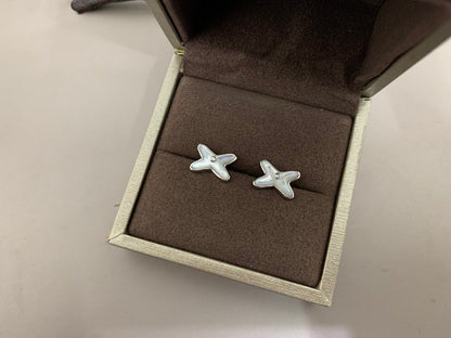[Royal Top]JEUX DE WHITE MOP SILVER DIAMOND EARRINGS