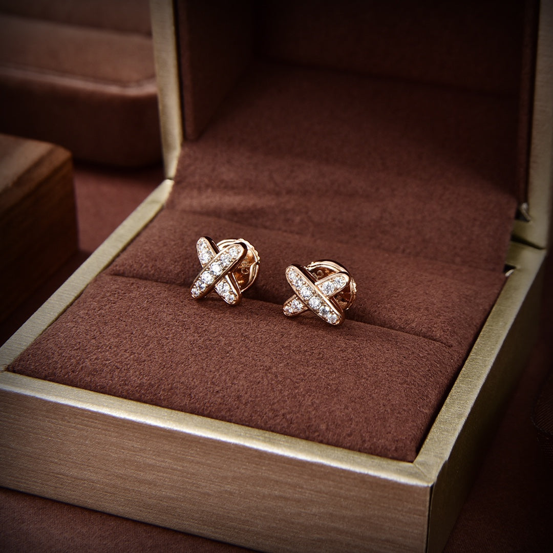 [Royal Top]JEUX DE GOLD DIAMOND EARRINGS