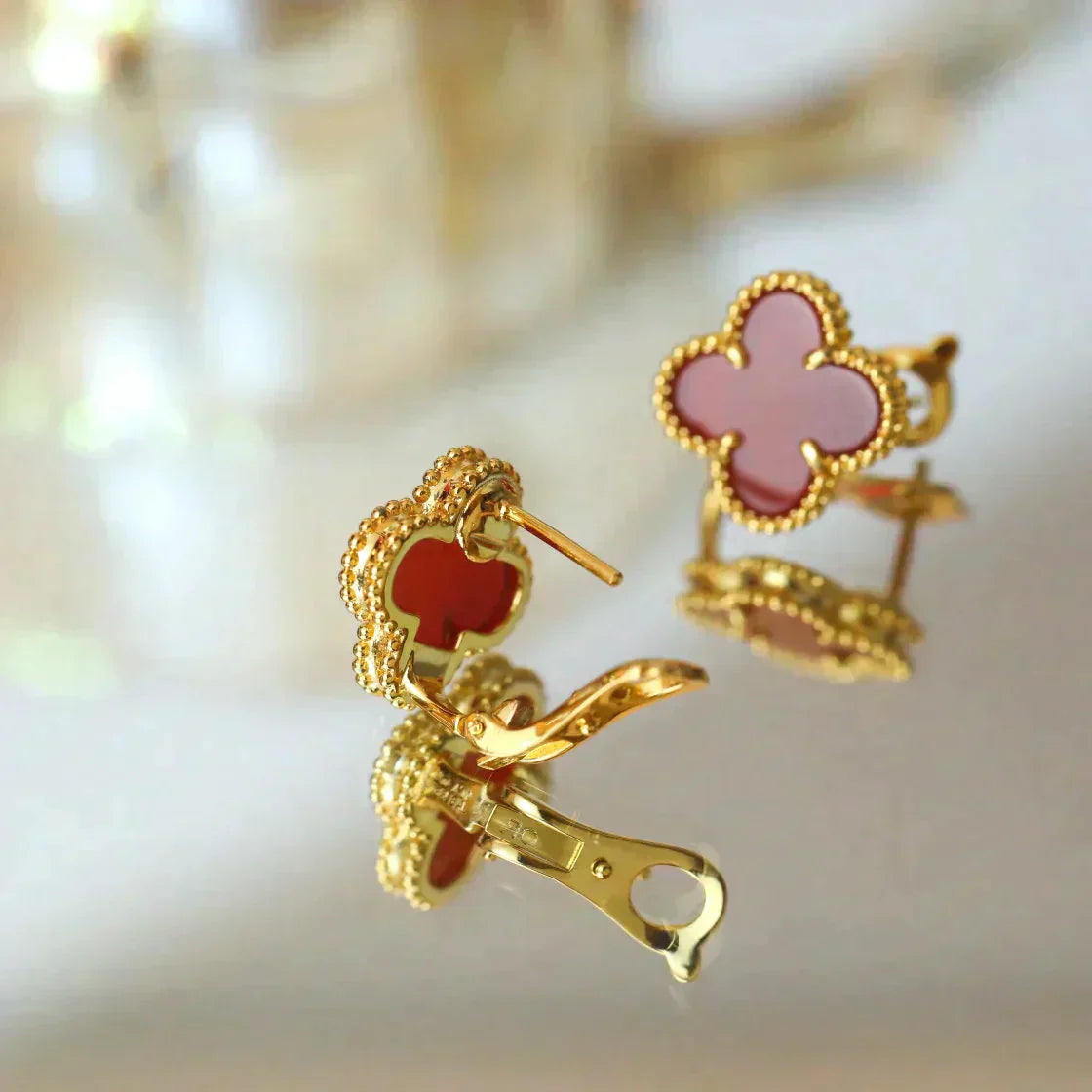 [Royal Top]CLOVER MEDIUM 1 MOTIFS CARNELIAN  EARRINGS