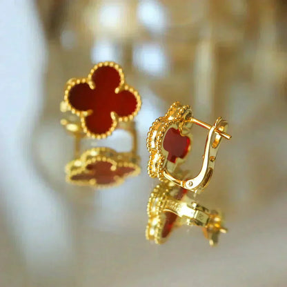 [Royal Top]CLOVER MEDIUM 1 MOTIFS CARNELIAN  EARRINGS