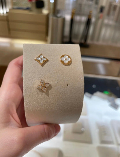 [Royal Top]STAR BLOSSOM STUD EARRINGS PINK GOLD DIAMONDS