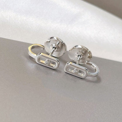 [⭐JeweliWhal]CREOLES MOVE UNO MINI 1 DIAMOND EARRINGS