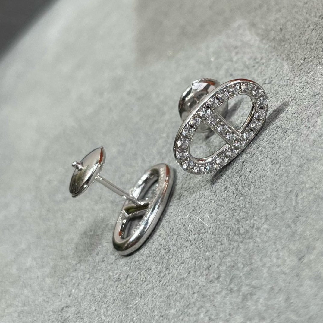 [Royal Top]HM FULL DIAMOND PIG NOSE STUD EARRINGS