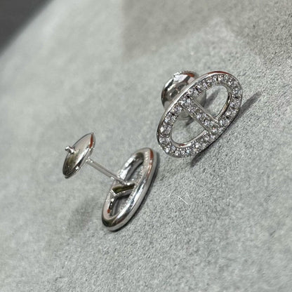 [Royal Top]HM FULL DIAMOND PIG NOSE STUD EARRINGS