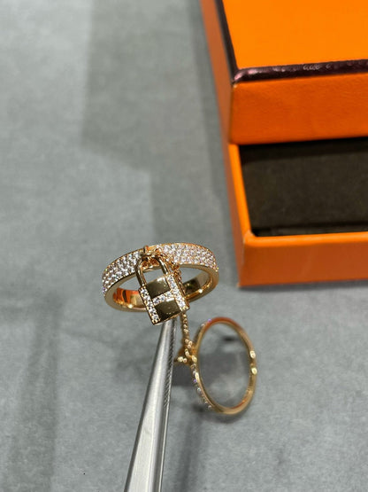 [Royal Top]HM KELLY CLOCHETTE DOUBLE RING IN  WITH DIAMONDS