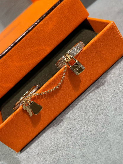 [Royal Top]HM KELLY CLOCHETTE DOUBLE RING IN  WITH DIAMONDS