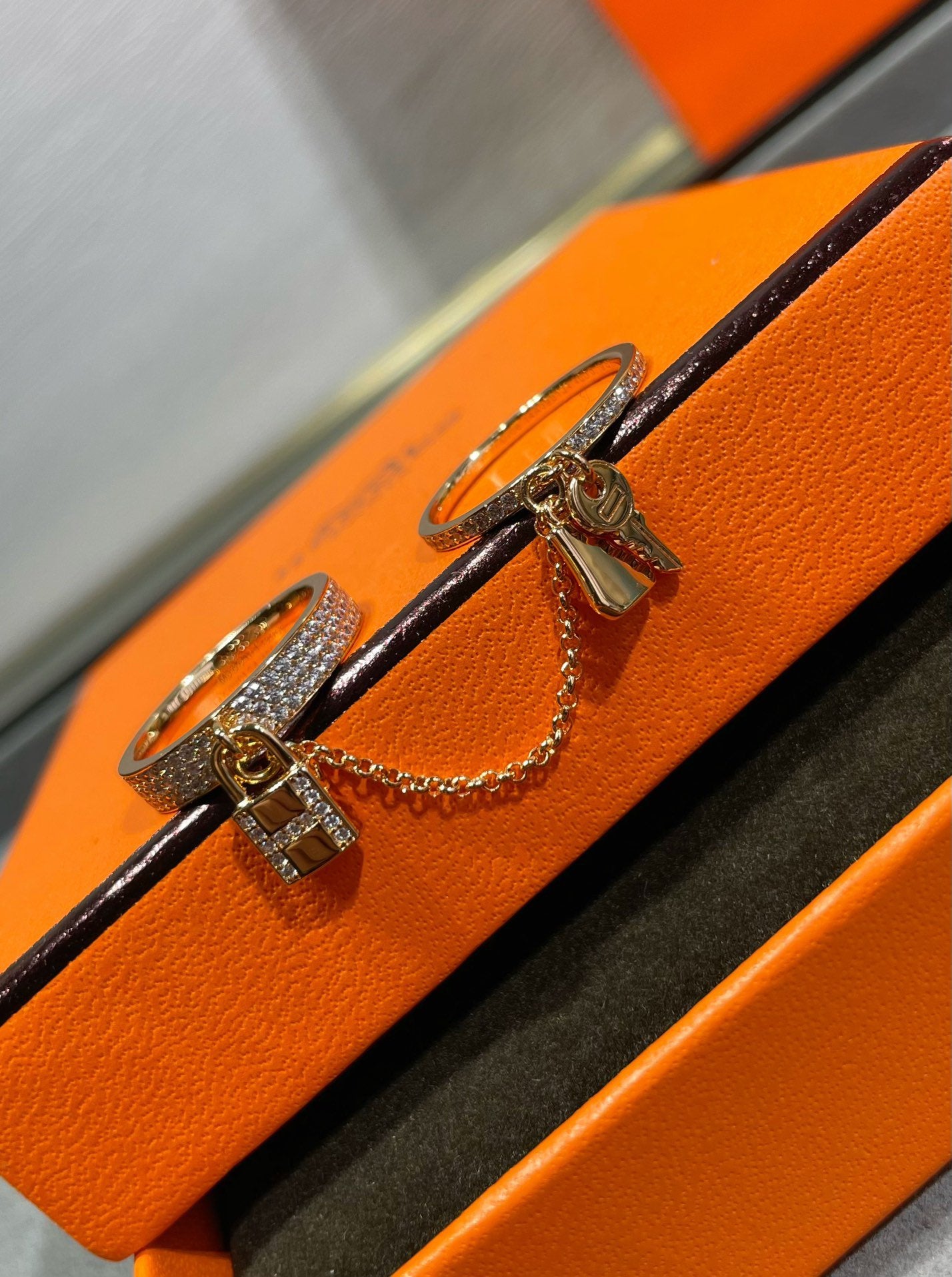 [Royal Top]HM KELLY CLOCHETTE DOUBLE RING IN  WITH DIAMONDS