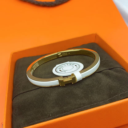 [Royal Top]CLASSIC HM CLIC WHITE 8MM ENAMEL BRACELET