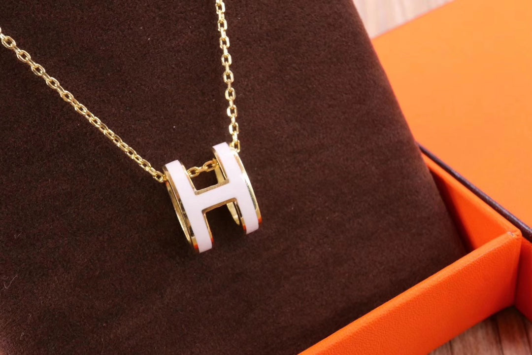 [Royal Top]HM CLIC YELLOW ENAMEL GOLD NECKLACE