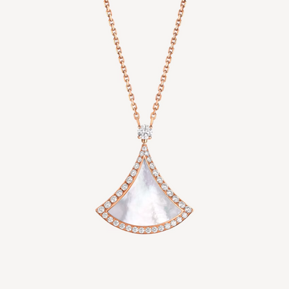 [Royal Top]DREAM MOP DIAMOND PAVED PINK GOLD NECKLACE