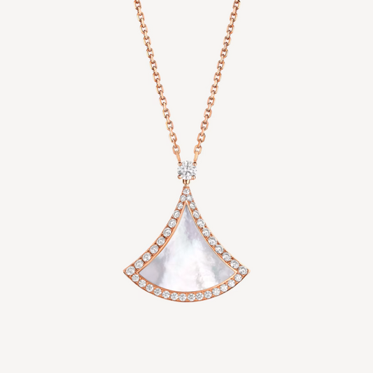 [Royal Top]DREAM MOP DIAMOND PAVED PINK GOLD NECKLACE